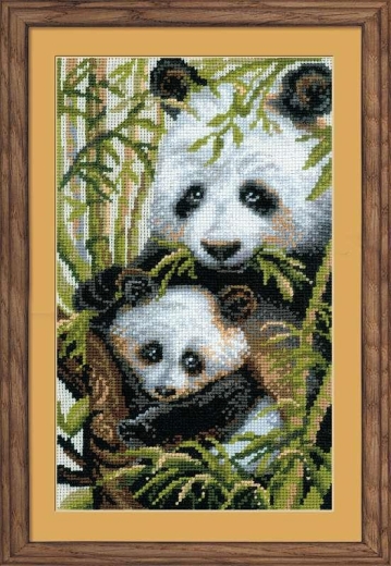 Riolis - Stickbild Panda with Young
