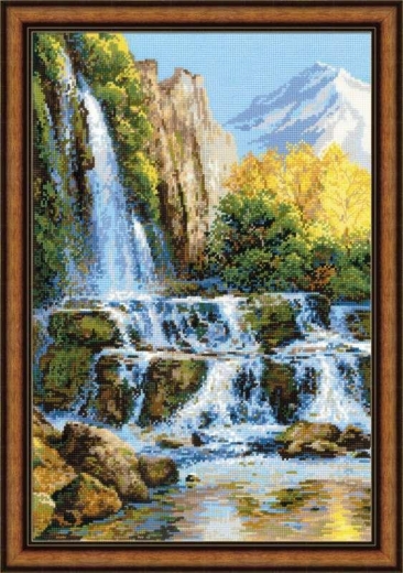Riolis Stickpackung - Landscape with Waterfall