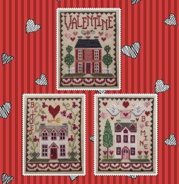 Stickvorlage Waxing Moon Designs - Valentine House Trio