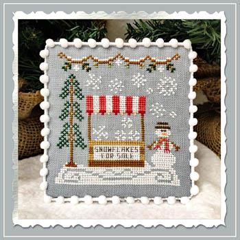 Stickvorlage Country Cottage Needleworks - Snow Village 3 Snowflake Stand