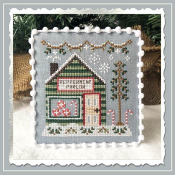 Stickvorlage Country Cottage Needleworks - Snow Village 4 Peppermint Parlor