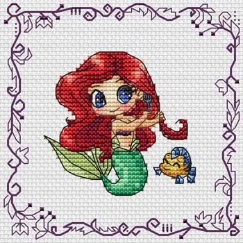 Stickvorlage Les Petites Croix De Lucie - Baby Princess Ariel