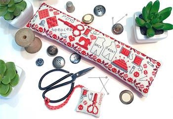 Stickvorlage Tiny Modernist Inc - Vintage Red Sewing Set