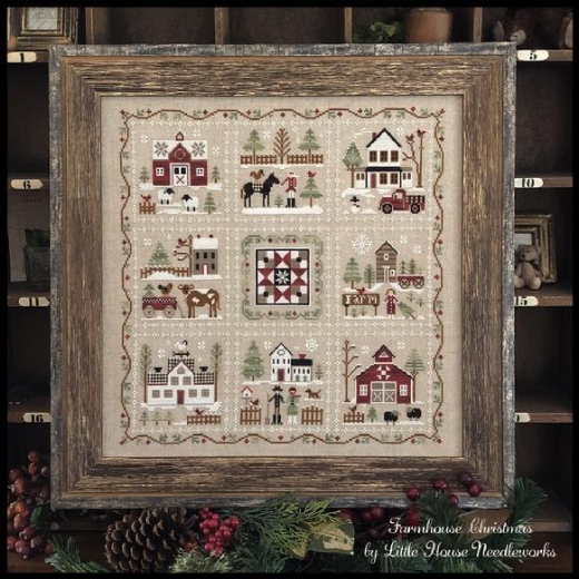 Stickvorlage Little House Needleworks - Farmhouse Christmas (Serie mit 9 Vorlagen)