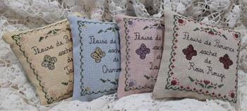 Stickvorlage Vintage Needlearts - Flowers Of Provence Sachet Set (Ausverkauf)