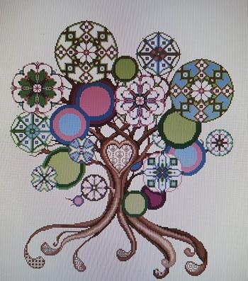 Stickvorlage Serenita Di Campagna - Mandala Multicolor