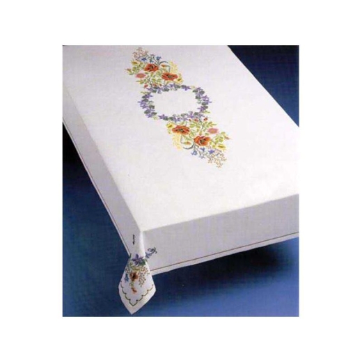 Oehlenschläger Stickpackung - Tischdecke Blumen