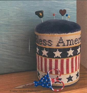 Stickvorlage Needle Bling Designs - Americana Drum Pin Keep