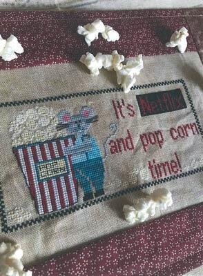 Stickvorlage Romys Creations - Netflix and Popcorn