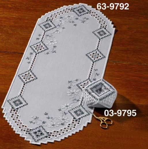 Permin of Copenhagen Stickpackung - Hardanger Nadelkissen grau