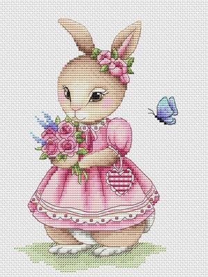 Stickvorlage Les Petites Croix De Lucie - Spring Rabbit