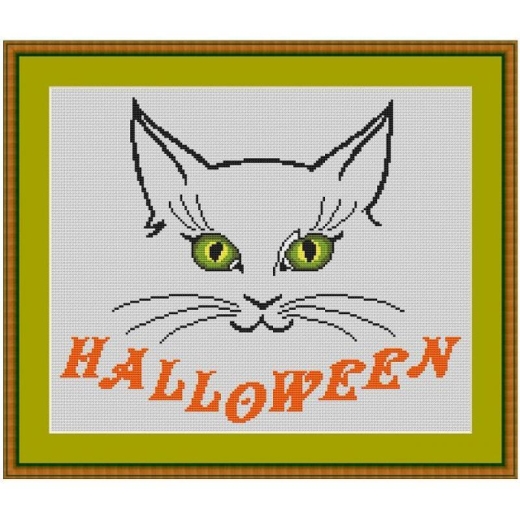 Stickvorlage Kreuzstich-Insider Halloweenkatze