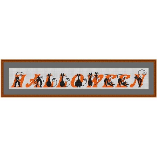 Halloweenschriftzug - Kreuzstich-Insider (Stickvorlage)