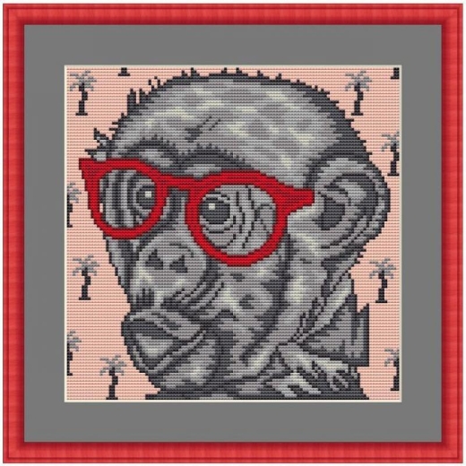 Brillenaffe - Kreuzstich-Insider (Stickvorlage)