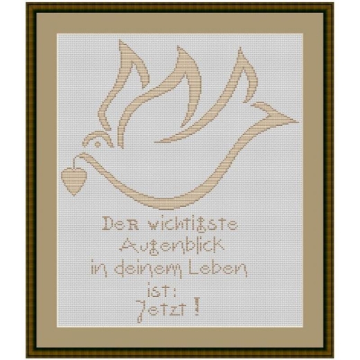 Stickvorlage Kreuzstich-Insider Taube mit Spruch