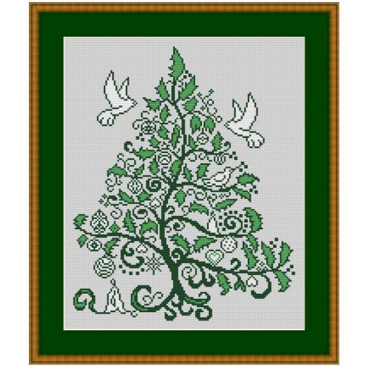 Stickvorlage Kreuzstich-Insider Weihnachtsilexbaum