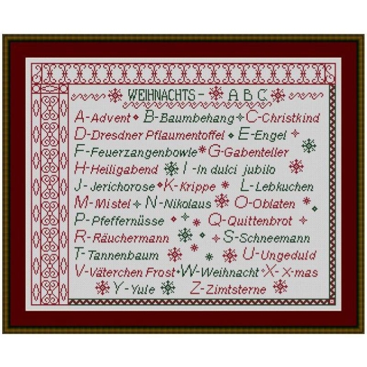 Stickvorlage Kreuzstich-Insider Weihnachts-ABC