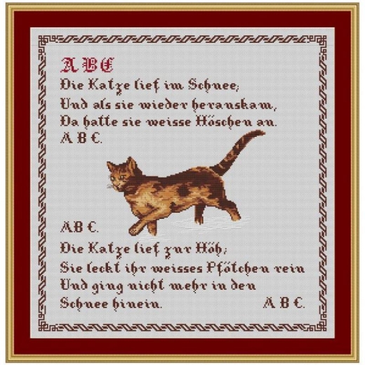 Stickvorlage Kreuzstich-Insider ABC, die Katze...