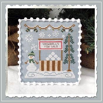 Stickvorlage Country Cottage Needleworks - Snow Village 8 Snowball Stand