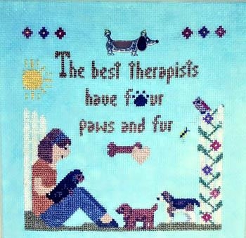 Stickvorlage Sister Lou Stitches - Best Therapists - Dogs