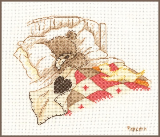 Vervaco Verachtert - Stickbild Popcorn Bär schläft