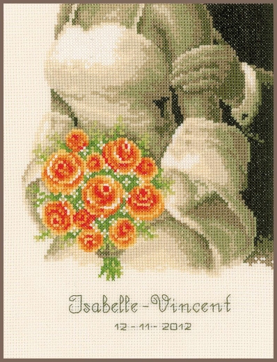 Vervaco Verachtert - Stickbild Hochzeit Brautstrauß