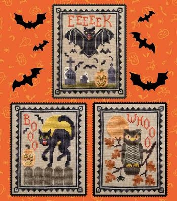 Stickvorlage Waxing Moon Designs - Halloween Critter Trio