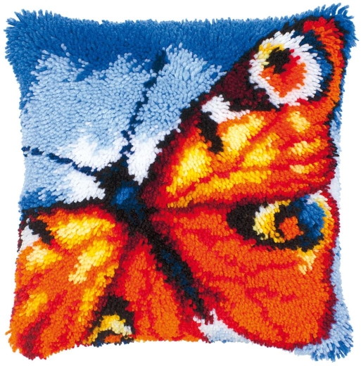 Knüpfkissen Verachtert/Vervaco - Schmetterling orange