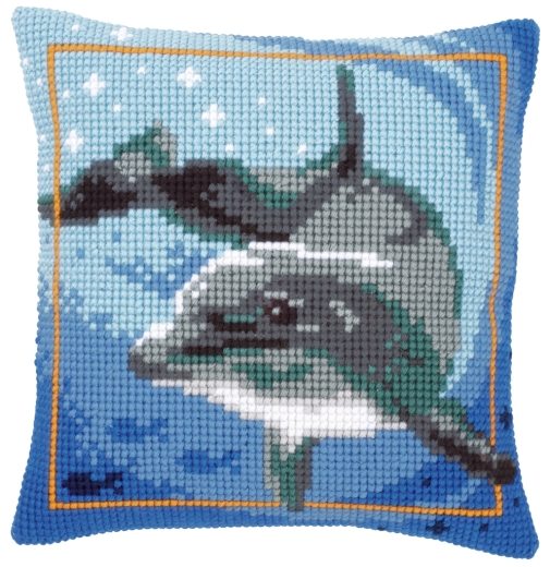 Vervaco Verachtert - Kreuzstichkissen Delphin