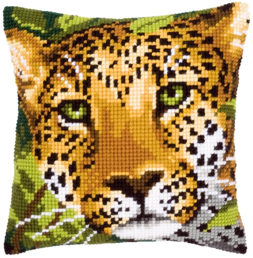 Vervaco Verachtert - Kreuzstichkissen Leopard