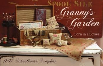 Stickvorlage 1897 Schoolhouse Samplers - Grannys Garden - Born In A Bower