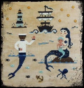Mermaid Family w/charm - Fairy Wool In The Wood (Stickvorlage)
