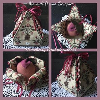 Strawberry Petal Pincushion - Mani Di Donna (Stickvorlage)