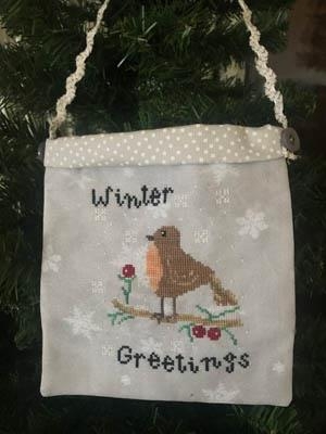 Stickvorlage Romys Creations - Winter Greetings Christmas Bag