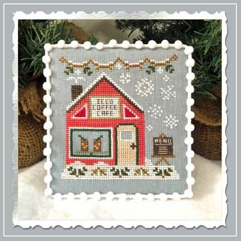 Stickvorlage Country Cottage Needleworks - Snow Village 10 Iced Coffee Cafe