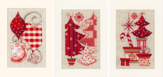 Vervaco Stickpackung - Passepartoutkarten Weihnachten 3er-Set