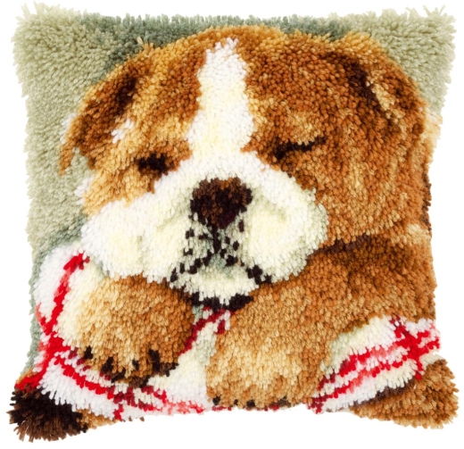 Knüpfkissen Verachtert/Vervaco - Schlafende Bulldogge