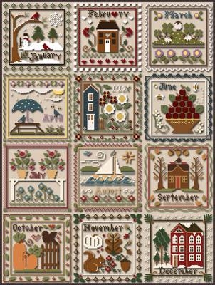 Stickvorlage Little House Needleworks - Months Of The Year