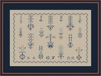 Stickvorlage Happiness Is Heartmade - 19th Century G.F. Sampler