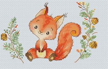 Stickvorlage Les Petites Croix De Lucie - Forest Squirrel