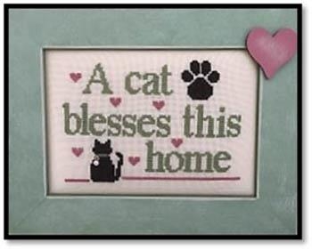 Stickvorlage Kays Frames & Designs - Cat Blesses w/charm