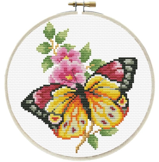 Needleart World - Butterfly Bouquet mit Stickring (Stickpackung)