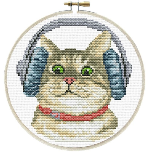 Stickpackung Needleart World - DJ Kitty mit Stickring