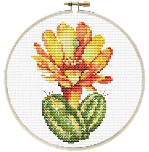 Stickpackung Needleart World - Yellow Cactus mit Stickring