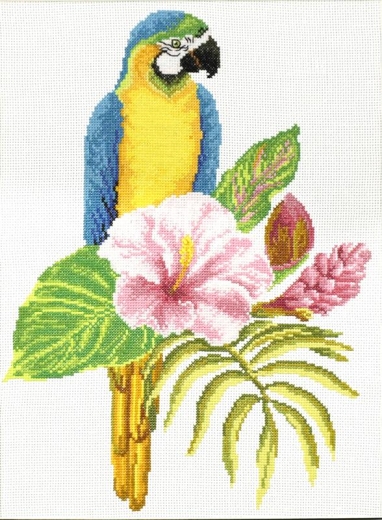 Stickpackung Needleart World - Hibiscus Macaw