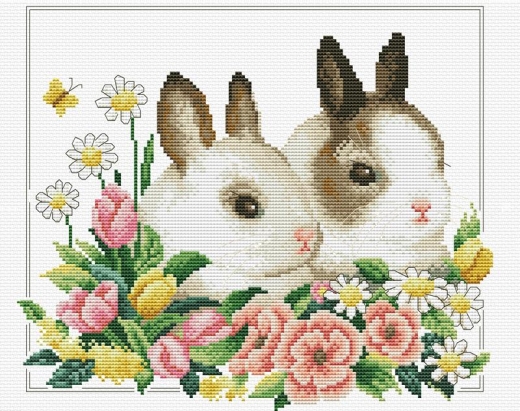 Stickpackung Needleart World - Spring Bunnies