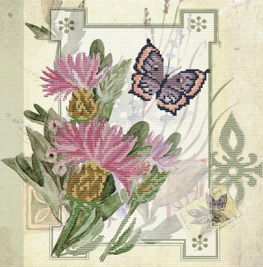 Stickpackung Needleart World - Thistle Bouquet