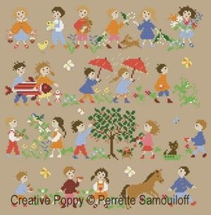 Stickvorlage Perrette Samouiloff - Happy Childhood - Spring