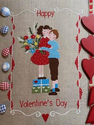 Stickvorlage Lilli Violette - Happy Valentines Day