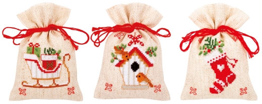 Vervaco Verachtert - Geschenksäckchen Weihnachten 3er-Set